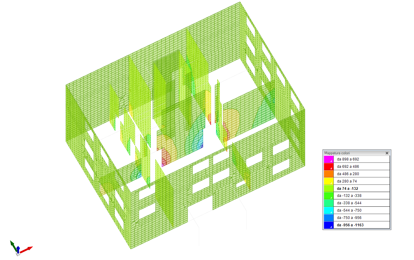 Schema sollecitazioni Fzz max in SLV 15 - Palazzina uffici